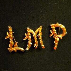 Sarah Coventry Vintage Intitial Brooches